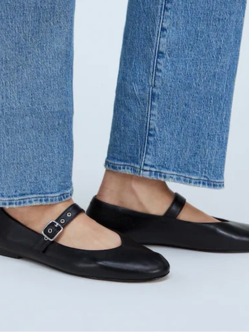 Madewell Black Leather Mary Jane Flat with Buckle - Picture 3 of 7